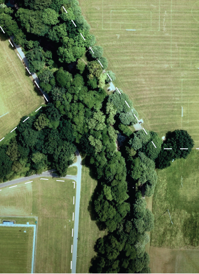 drone view of land depicting boundary lines