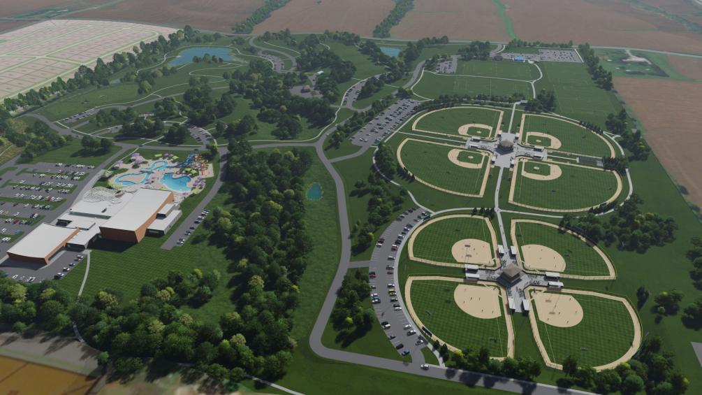 rendering aerial view of park in Gretna Nebraska