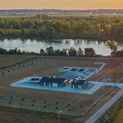Aerial Shot of the Dakota City Wastewater Treatment Facility